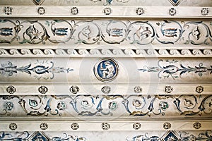 White painted ceiling in the Stockholm City Hall