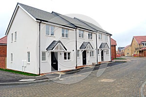 New Build Terraced Houses on construction site,