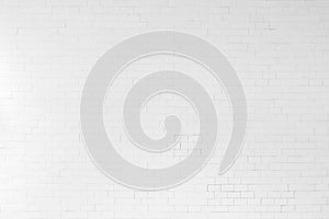 White painted old aged brick tile wall texture background