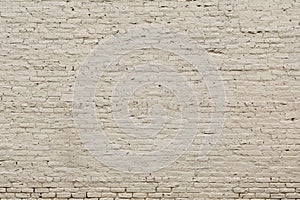 White painted old brick wall background backdrop