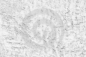 White painted old textured plaster exterior wall. Whitewashed aged rough cement surface texture