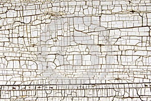 White painted wood with cracked finish