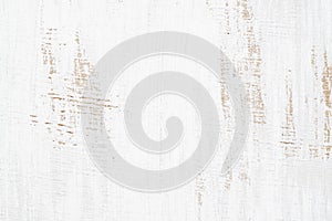 White painted wood texture seamless rusty grunge background, Scratched white paint on planks of wood wall photo