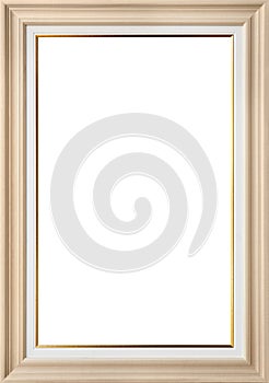 White painter canvas in wooden frame isolated on white with clipping path