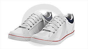 White pair of sport sneakers