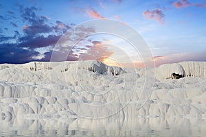 White Pamukkale in Turkey