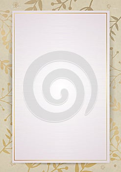 White paper background with drawing floras border