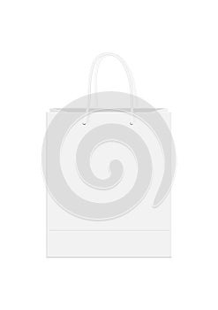 White Paper Bag with Handle Vector mock up. EPS Document. Realistic Paper Bag