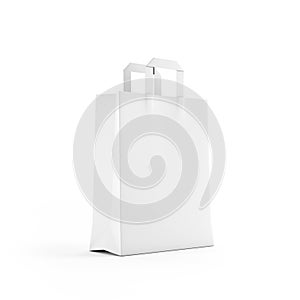 White paper bag isolated on white