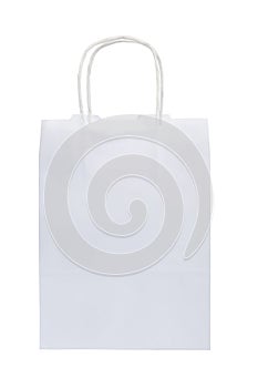 White paper bag Isolated on white background. Concept green living