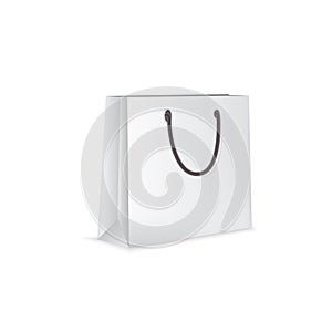 White paper bag isolated on white background. vector illustration