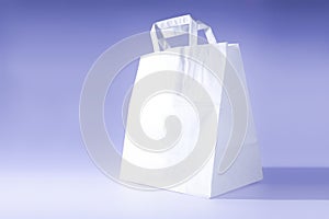 White paper bag mockup design.