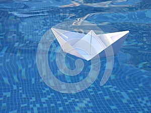White paper boat