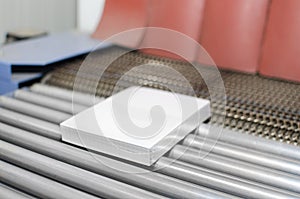 White paper book in production line conveyor belt