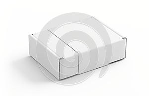White Paper Box For Branding With Blank Paper Label - Packaging Mockup