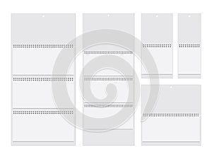 A white paper calendar. Mock Up Vector Template