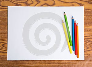 White paper and color pencil
