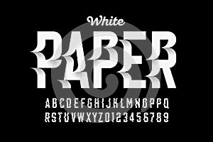 White paper craft style font