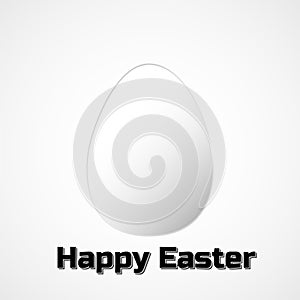 White paper Easter egg. Happy Easter Egg