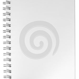 White paper fastened with metallic spiral