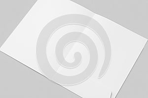 White paper file folder mockup., inside closeup