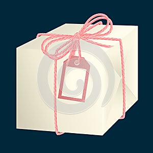 White paper gift boxwith pink bow