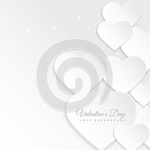 White paper hearts background vector design illustration