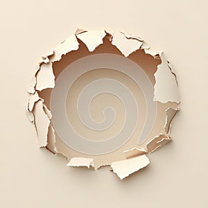 A white paper with a hole in the middle