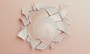 A white paper with a hole in the middle