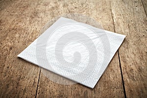 White paper napkin