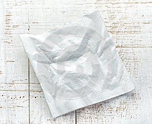 White paper napkin