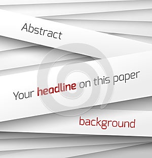 White paper rectangle banner on abstract 3d