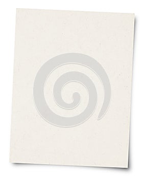 White Paper sheet isolated photo