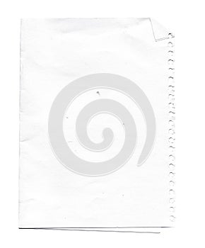 White Paper sheet isolated