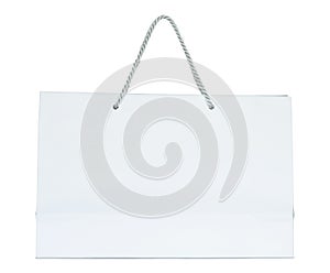 White paper shopping bag isolated on white