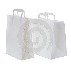 White paper shopping bags