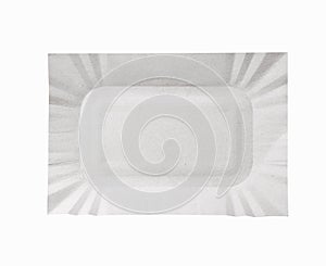 White paper square plate isolated on white