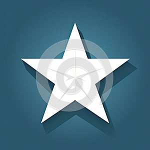 a white paper star on a blue background