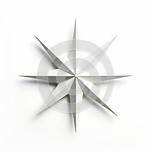 White Paper Star On White Background: A Modern Baroque Rendering