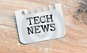 White paper with text Tech News