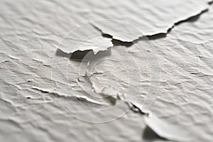 White paper with torn edges, symbolizing the breakdown of originality, textured backdrop