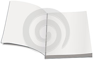 White paperback template. Open book paperback