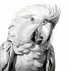 White Parrot Speedpainting: A Digital Art Masterpiece In Svg Style