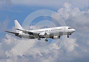 White passenger jet airplane