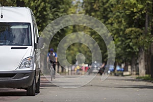 White passenger medium size commercial German luxury minibus.