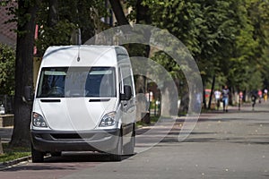 White passenger medium size commercial German luxury minibus.