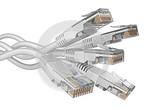 White patchcord network Cables