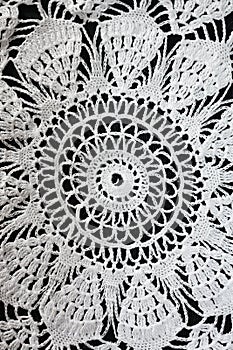 White pattern crochet tablecloth