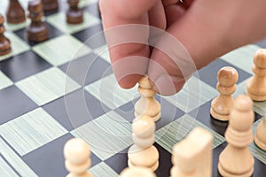 White Pawn of chess moving