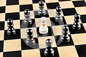 White Pawn surrounded by Enemies